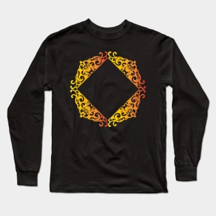 Ornamental frame with yellow-orange gradient Long Sleeve T-Shirt